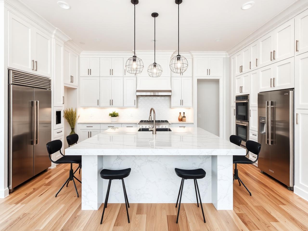 White Waterfall Kitchen